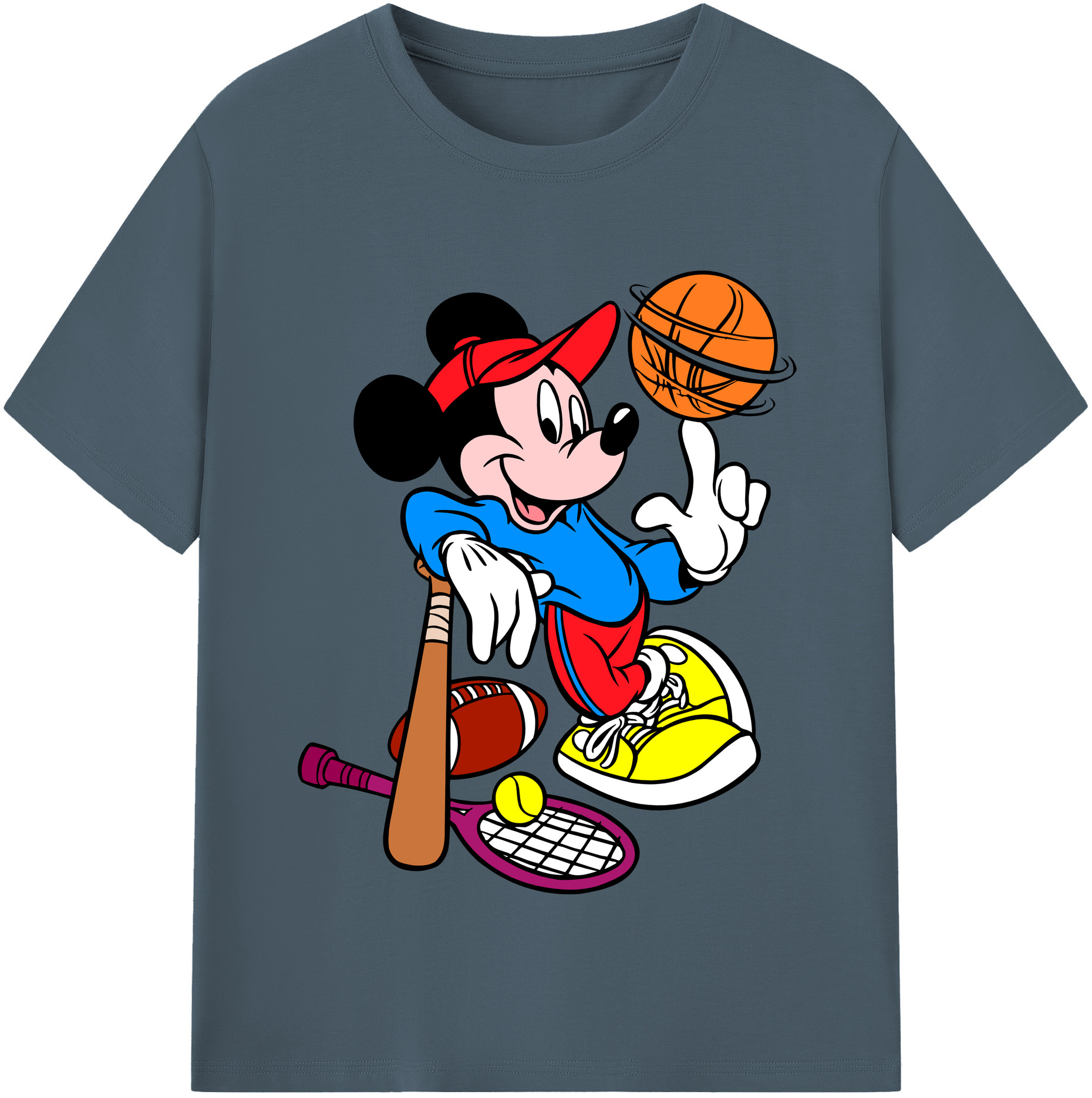 （画像用） ミッキーマウス Mickey Mouse 綿100％半袖Tシャツ（フロントプリント）